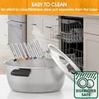 Electric Fondue Pot Set,2-Quart 1000-Watt Stainless Steel Fondue Maker with Temperature Control,8 Forks,Perfect for Chocolate, Cheese, Caramel