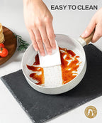 MICHELANGELO Small Frying Pan Nonstick - 6 Inch Single Egg Frying Pan, Mini Skillet with Stay-Cool Handle, Non-Toxic Omelette Pan, White