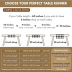 Native Fab Buffalo Check Table Runner 100% Cotton - 13x72 Inches Plaid Dining Table Decoration for Indoor Outdoor Farmhouse Home Party Decor - Beige and White