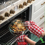 Simax Casserole Dish with Lid, 2.5 Quart Round Glass Casserole Dishes for Oven with Lid and Handles, Baking Dishes for Oven, Covered Bowl for Cooking, Baking, Serving, Microwave, Dishwasher, and Oven Safe Cookware