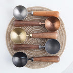 Easyworkz Retro Stainless Steel Coffee Spoon With Black Walnut Handle,10g - Measuring Spoon (Brushed gold)