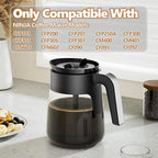 12 Cup Coffee Pot Replacement Compatible with Ninja Coffee Maker CFP101 CFP201 CFP301 CFN601 CFP307 CFN602 CM400 CM401 CF090, Glass Carafe for Ninja with Brew-Through Lid, BPA Free, Dishwasher Safe