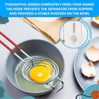 Egg Separator for Raw Eggs - Egg Yolk Separator Kitchen Gadget Yolk Remover Stainless Steel Gadget for Raw Eggs & Cake Baking White Filter | Convenient Design