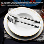 24 Piece Silverware Set For 6 Black Heavy duty 18/10 Stainless Steel Flatware Set Modern Design Knife/Fork/Spoon Mirror Polished Dishwasher Safe Cutlery Set with Gifts