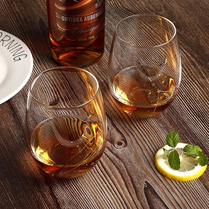 HOHY Leo Wine Glass - Stemless, 20oz Golden, Zodiac Constellation Glass, Horoscope Gift for Women & Men