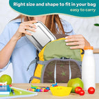 HaWare Stainless Steel Bento Box, 19oz (550ML) Leak-Proof Lunch Box for Kids Adults, Metal Food Containers for Snack Meal Sandwich, Reusable Lunch Containers with Locking Clips, Dishwasher Safe