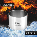 Guowall 6 pack Seamless Mousse Ring Set 3 inch Stainless Steel Round Cake Cutter Food Pastry Mold for Baking (Includes 1 Lifter, 1 Pusher and 6 Rings)