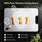 2 Packs Pure Titanium Cutting Boards for Kitchen Chopping Board with Handle 2 in 1 Meat Butcher Block Wedding Day Engagement Hostess Couple Newly Wed Christmas Married Fiancee Unique Cool Gifts