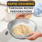 Stainless Steel Colander for Kitchen - 5Qt Rice Strainer With Handles, Perforated Design, Dishwasher Safe, Rust-Resistant - Versatile Pasta Strainer for Grains, Beans, Spaghetti, Veggies, Fruits