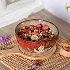 Ceramic Cereal Bowls Set of 6, Floral Design 6 inch – 28oz for Cereal, Salad, Soup, Dessert, or Snacks, Microwave, Dishwasher Safe