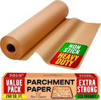 260 Sq.Ft Unbleached Parchment Paper for Baking – Roll with Cutter, Heavy Duty Non-Stick Brown Parchment for Baking, Cooking, Grilling, Steaming and Air Fryer, 15in x 210ft by Baker’s Signature