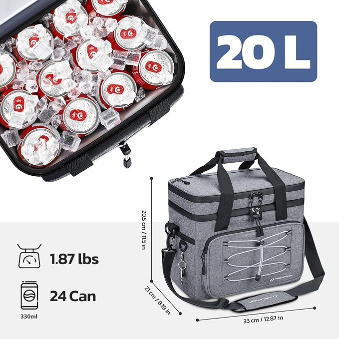 Maelstrom Collapsible Soft Cooler Bag, 24/30/60/75 Cans Beach Cooler, Ice Chest, Leakproof & Portable for Beach, Camping, Road Trips & Grocery Shopping