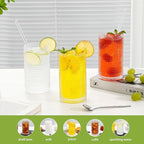 Large Vintage Hobnail Drinking Glasses Set of 6, 16oz Clear Highball Glasses Cups, Kitchen Water Glasses Cup, for Cocktail, Juice, Whiskey, Milk and Various Mixed Drinks