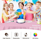 Exquisite 12-Pack Premium Plastic Tablecloth 84in. Round Table Cover - Pink