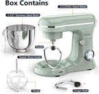 Electric Stand Mixer,660W 10 Speeds Tilt-Head Food Mixer, 3-IN-1 Kitchen Mixer for Daily Cooks with 6.5 QT Bowl,Dough Hook, Beater, Whisk (Morandi Green)