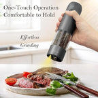 Ultrean Electric Pepper Grinder, Rechargeable Salt and Pepper Grinder with 6 Adjustable Coarseness, LED Light, One-Hand Automatic Operation, Starry Gray