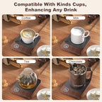 Coffee Mug Warmer for Desk, Electric 36W Coffee Cup Warmer with Auto Shut Off/Timer for Office Home, Smart Coffee Cup Mug Heater for Warming and Heating Beverage,Candle,Tea,Coffee Gifts,Wood