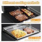 3-Burner Propane Gas BBQ Grill with Plate, 36900 BTU 2 in 1 Propane Griddle Grill Combo with 2 Foldable Side Table for Outdoor Cooking Camping Patio Backyard (3 burner +griddle)