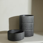 Stone Lain Bao 4-Piece Bowl Set Stoneware, Charcoal