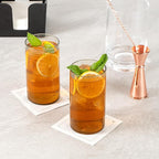 Restaurantware-Vetri 16 Ounce Tall Drinking Glasses, 6 Dishwashable Beverage Glasses - No-Lead, Elegant, Green Glass Tumblers, Ideal For Water, Juice Beer, Cocktails, Liquor, Iced Tea, And More