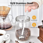 U-Taste Coffee Scoop 1 Tablespoon: 18/8 Stainless Steel Measuring Scooper for Ground Coffee, Bean, Powder, Espresso, 6.9in Long Handle Metal Meaure Spoon for Canister, Jar (1Tbsp/15ml, Silver)