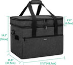 Yarwo Slow Cooker Bag Compatible with Crock-Pot/Hamilton Beach 8-10 Quart, Double Layers Slow Cooker Travel Carrier Case for Kitchen Appliance and Accessories, Black (Bag Only)