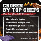 KITCHEN PERFECTION S Silicone Smoker Oven Gloves -Extreme Heat Resistant BBQ Gloves -Handle Hot Food Right on Your Grill Fryer Pit|Waterproof Oven Mitts |Superior Value Set+3 Bonuses