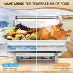Chafing Dish Buffet Set, 8 Qt 1 Pack, Stainless Steel Rectangle Catering Warmer Server for Parties, Dinners, Catering, Buffet and Weddings