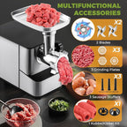 Meat Grinder Electric 3200w High Capacity Commercial Heavy Duty Meat Grinder and Sausage Stuffers, Kubbe Kit for Household Use & Commercial