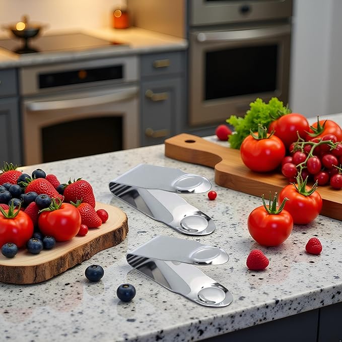Stainless Steel Strawberry Huller Fruit Stem Remover Home Kitchen Tools for Cherry Tomato, Silver, 2.8 * 1, 2PCS