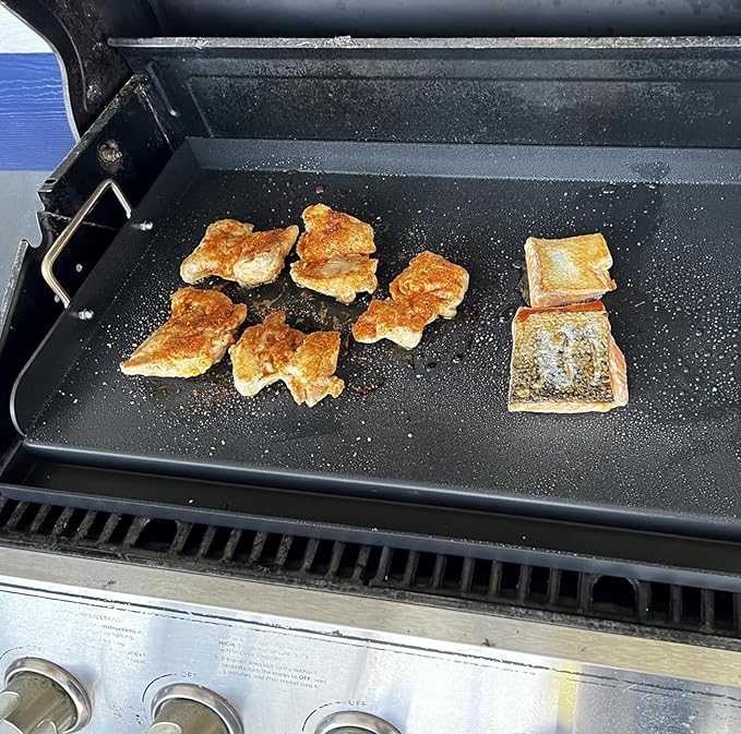 Universal Flat Top Griddle for Gas/Electric/Charcoal Grill/Stove Top BBQ Griddle Inserts, 17" x 13" Skillet for Weber Charbroil Camp Chef Nexgrill Pan Plancha Para Cocinar for Outdoor, Carbon Steel