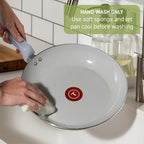 T-Fal Refresh Ceramic Nonstick Ceramic Frying Pan with Lid 5 Qt, Cookware, Stay-Cool Handle, Skillet, Pots and Pans, Sand Beige