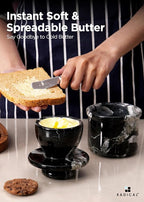 Radicaln Marble Butter keeper 4.25" Inches Black Zebra Handmade French Butter Container For kitchen decor Ideal Butter Dish With Lid For Countertop Butter Crock For Counter With Water