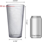 Amazing Abby Breeze - 30-Ounce Plastic Tumblers (Set of 6), All-Clear Reusable Cups, Stackable, BPA-Free, Shatter-Proof, Dishwasher-Safe