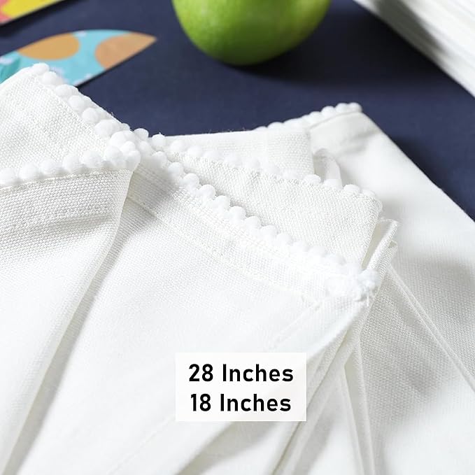 Kitchen Towels 100% Cotton Solid Kitchen Dish Cloths Decor Hand Towel Reusuable Dish Towel for Cleaning & Drying Tea Towels Set with Hanging Loop - 18"x 28" - White, Pack of 12