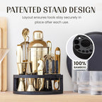 Mixology & Craft Bartender Kit – 15-Piece Cocktail Shaker Set with Bar Tools, Premium Stainless Steel Drink Mixer Accessories for Home Bar, Includes Bamboo Stand, Plus Exclusive Recipe Cards (Gold)