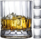 NUDE Whiskey Glasses Set of 4 SOF – 8.5 oz Premium Lead-Free Crystal Old Fashioned Rocks Glasses for Whisky, Scotch, Bourbon & Cocktails – Clear Heavy Base, Dishwasher Safe Luxury Gift Set