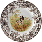 Spode Woodland Hunting Dogs English Springer Spaniel Salad Plate - 8 Inch Fine Earthenware, Dishwasher, Microwave & Warm Oven Safe to 225°F - Made in England Rustic Wildlife Tableware