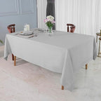 D'Moksha Homes Silver Grey Linen Tablecloth 60 x 120 Inch - 100% Pure Linen Hemstitch Tablecloth for Rectangle Tables - Classic Hemstitch, Machine Washable Table Cloth for Summer, Fall and Halloween