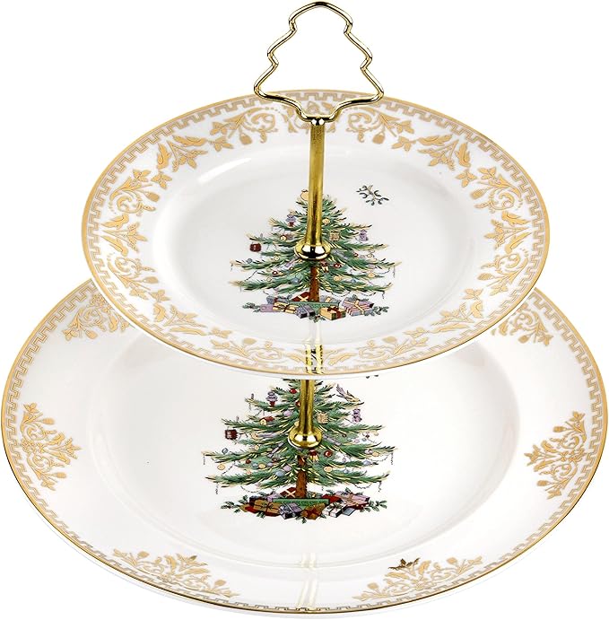 Christmas Tree Gold Cake Stand