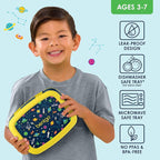 Bentgo Kids Prints Leak-Proof, 5-Compartment Bento-Style Kids Lunch Box - Ideal Portion Sizes for Ages 3-7, Durable, Drop-Proof, Dishwasher Safe, & PFAS & BPA-Free Materials (Space)