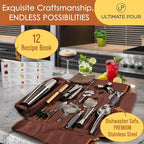 Professional Bartender Kit Travel Bag with Cocktail Shaker Set | Portable Bartending Mixology Bar Set with 18/28 oz Boston Shaker | Pro Bar Tools Perfect for Home, Bar, Parties, Beach, BBQ | 24 Pcs