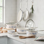 Pioneeer Woman 12-Piece Aluminum Ceramic Cookware Set - Nonstick Pots & Pans for Effortless Cooking