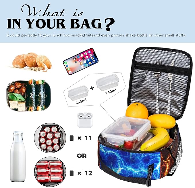 American Football Lunch Bag for Boys Girls Football Lunch Box for Kids Teens School Work Office Travel Picnic Hiking Insulated Reusable Waterproof Leakproof Boys Lunchbox School Gift
