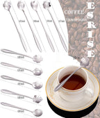 9 Pcs Flower Spoon Coffee Teaspoon Set, ESRISE Stainless Steel Tea Spoon for Tea Party Decorations (Silver)