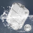 UPTRUST Stainless Steel Bento Lunch Box, 3-Compartment Large 1400ML Metal Bento Box for Kids or Adults, Container with Lockable Clips to Leak Proof