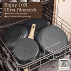 GIPP 22 Piece Ceramic Nonstick Pots and Pans Set- Cookware Non Stick Set, Non-toxic Healthy Kitchen Cooking Set w/Frying Pans Set, Dishwasher Safe, PFAS PTFE PFOA PFOS Free