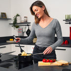 Guy Fieri's Flavortown 15-Piece Ceramic Cookware Set, Nonstick Pots and Pans for Cooking, Easy-Clean Kitchen Cookware, Made without PFAS PTFE PFOA, Induction Compatible, Oven & Dishwasher Safe, Black