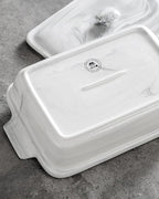 MALACASA Casserole Dish With Lid, 3.4 Quart Baking Dish With Lid, Lasagna Pan Deep Ceramic Bakeware Covered Casserole Dish, Microwave, Oven Safe, Series BAKE-GREY