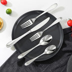 VEVOR 30-Piece Silverware Set, Food-Grade Stainless Steel Flatware Utensils, Mirror Finished Cutlery Set, Dishwasher Safe Eating Tableware for Kitchen Home, Service for 6, Include Knife Fork Spoon